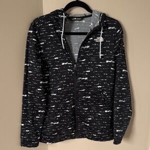 The North Face Women’s Black and White Zip-Up Hoodie, Medium